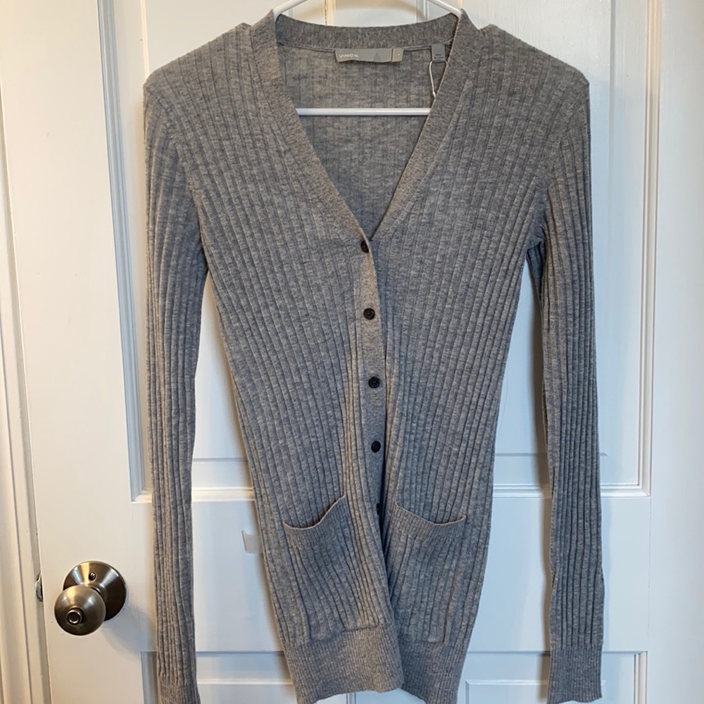 Vince Camuto Ladies Grey Cashmere Cardigan